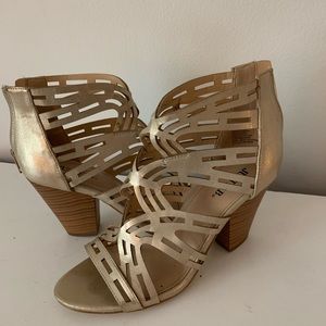 Gold Strappy Heels